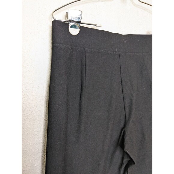 Eileen Fisher Black Work Straight Wide Leg Cropped Ponte Knit Pant Small Pull On - Picture 4 of 5